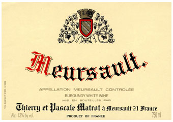 Thierry et Pascale Matrot - Meursault - Blanc 2010