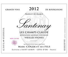 Domaine Marc Colin - Santenay - Champs Claude Vieilles Vignes - Rouge - 2012