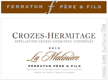 Maison Ferraton - Crozes-Hermitage - La Matinière Rouge 2010