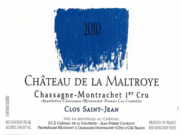 Château de la Maltroye - Chassagne-Montrachet 1er Cru - Clos Saint Jean - Rouge 2010