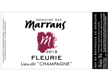 Domaine des Marrans - Fleurie - Lieu-dit Champagne - Rouge - 2018