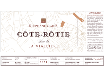 Domaine Stéphane Ogier - Côte Rôtie - La Viallière - Rouge - 2015