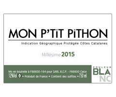 Domaine Olivier Pithon - IGP Côtes Catalanes - Mon P'tit Pithon - Blanc - 2015