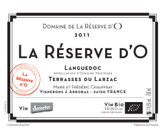 Domaine de la Réserve d'O - Languedoc Terrasses du Larzac - La Réserve d'O - Rouge - 2011