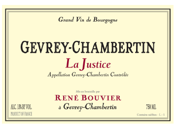 Domaine René Bouvier - Gevrey-Chambertin - La Justice - Rouge - 2014