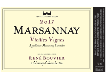 Domaine René Bouvier - Marsannay - Vieilles Vignes - Rouge - 2017