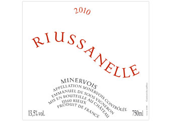 Château de Rieux - Minervois - Riussanelle Rouge 2010