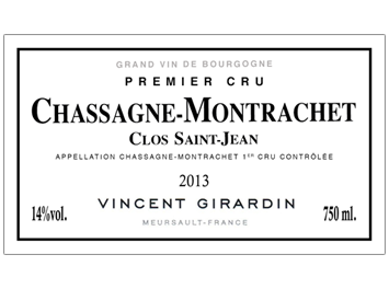 Vincent Girardin - Chassagne-Montrachet 1er Cru - Clos Saint Jean - Rouge - 2013