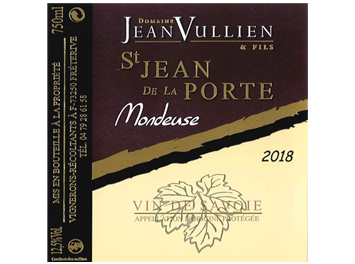 Domaine Jean Vullien - Vin de Savoie  - Mondeuse - Saint Jean de la Porte - Rouge - 2018