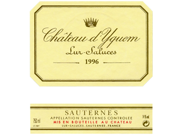 Château d'Yquem - Sauternes 1er Cru Classé Supérieur - Blanc Liquoreux 1996