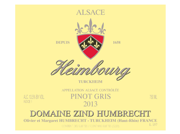 Domaine Zind Humbrecht - Alsace - Heimbourg Pinot Gris - Blanc - 2013