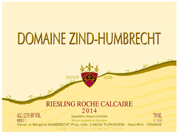 Domaine Zind Humbrecht - Alsace - Riesling Roche Calcaire - Blanc - 2014