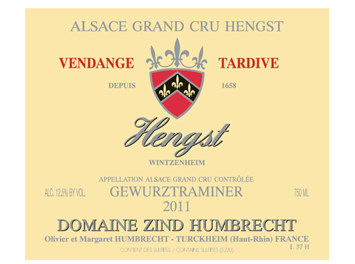 Domaine Zind Humbrecht - Alsace Grand Cru - Gewurztraminer Hengst Vendange Tardive - Blanc - 2011